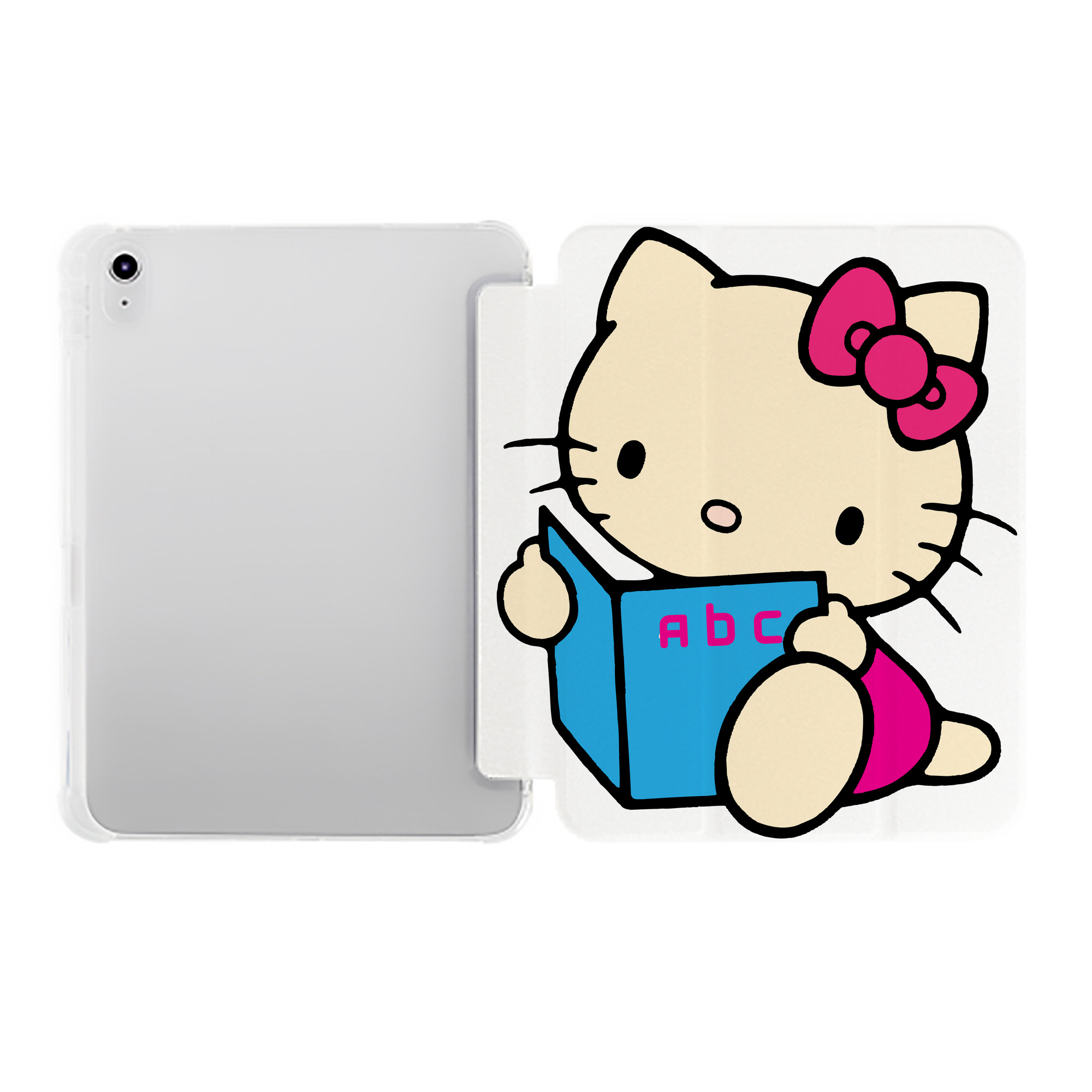 （画像用） Hello Kitty ハローキティ IPad ケース ペン収納付き 三つ折りスタンド PUレザー×シリコン 対応機種9.5/10.5/10.9インチ